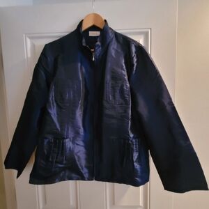 Chico's Shimmering Navy Blazer